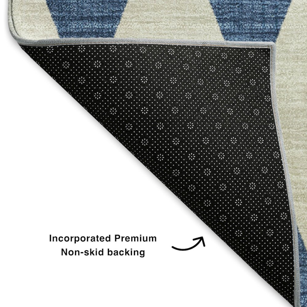 Premium Machine Washable Mayfield  Navy 1'8" x 2'6" Rug. Picture 2