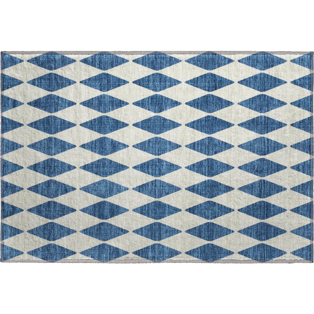Premium Machine Washable Mayfield  Navy 1'8" x 2'6" Rug. Picture 1