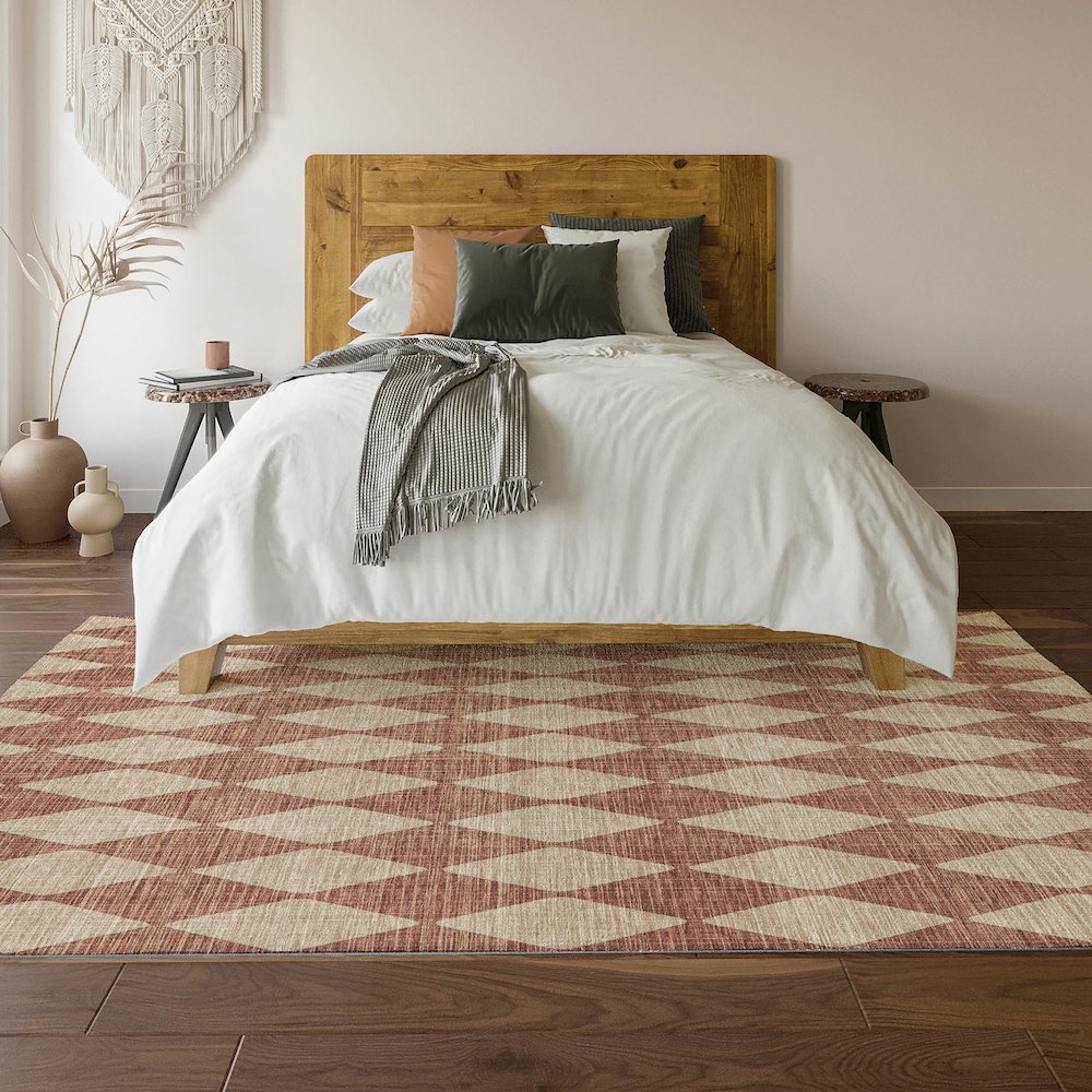 Premium Machine Washable Mayfield  Paprika 2'6" x 3'10" Rug. Picture 6