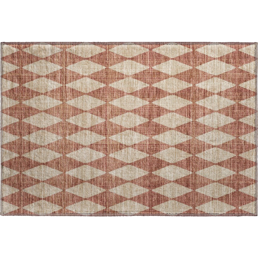 Premium Machine Washable Mayfield  Paprika 1'8" x 2'6" Rug. Picture 1