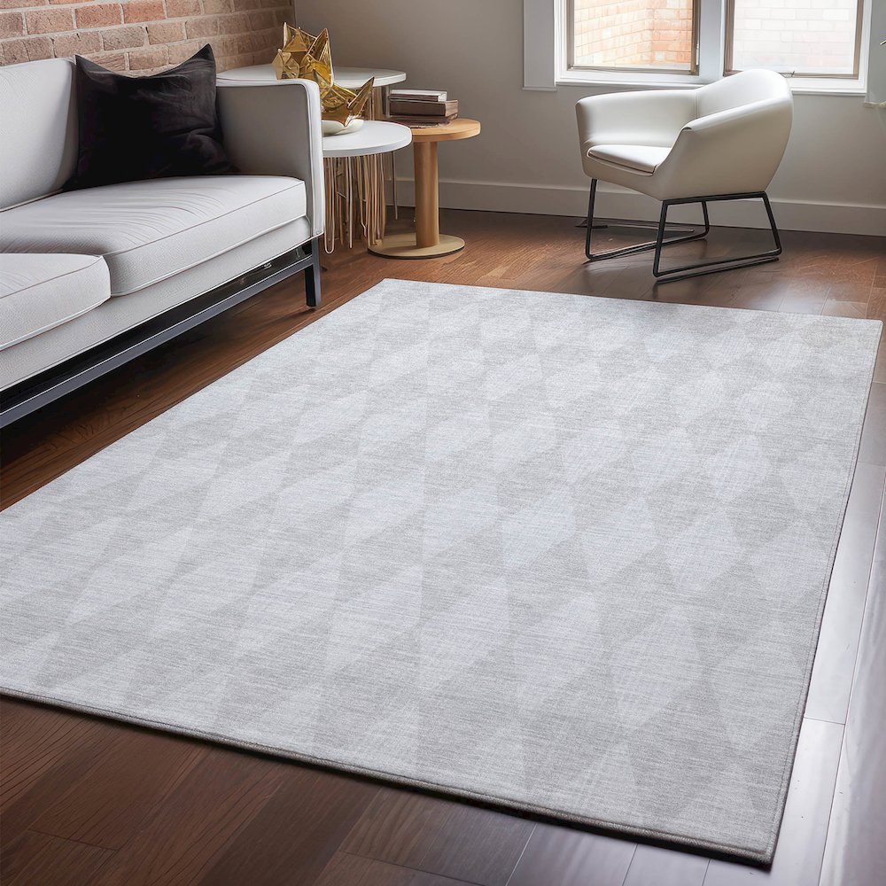 Premium Machine Washable Mayfield  Pewter 2'6" x 3'10" Rug. Picture 5
