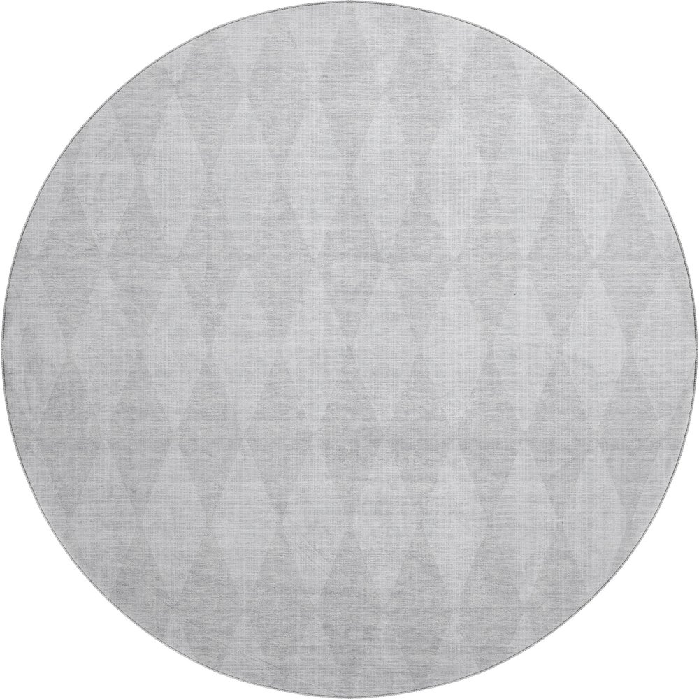 Premium Machine Washable Mayfield  Pewter 8' x 8' Round Rug. Picture 1