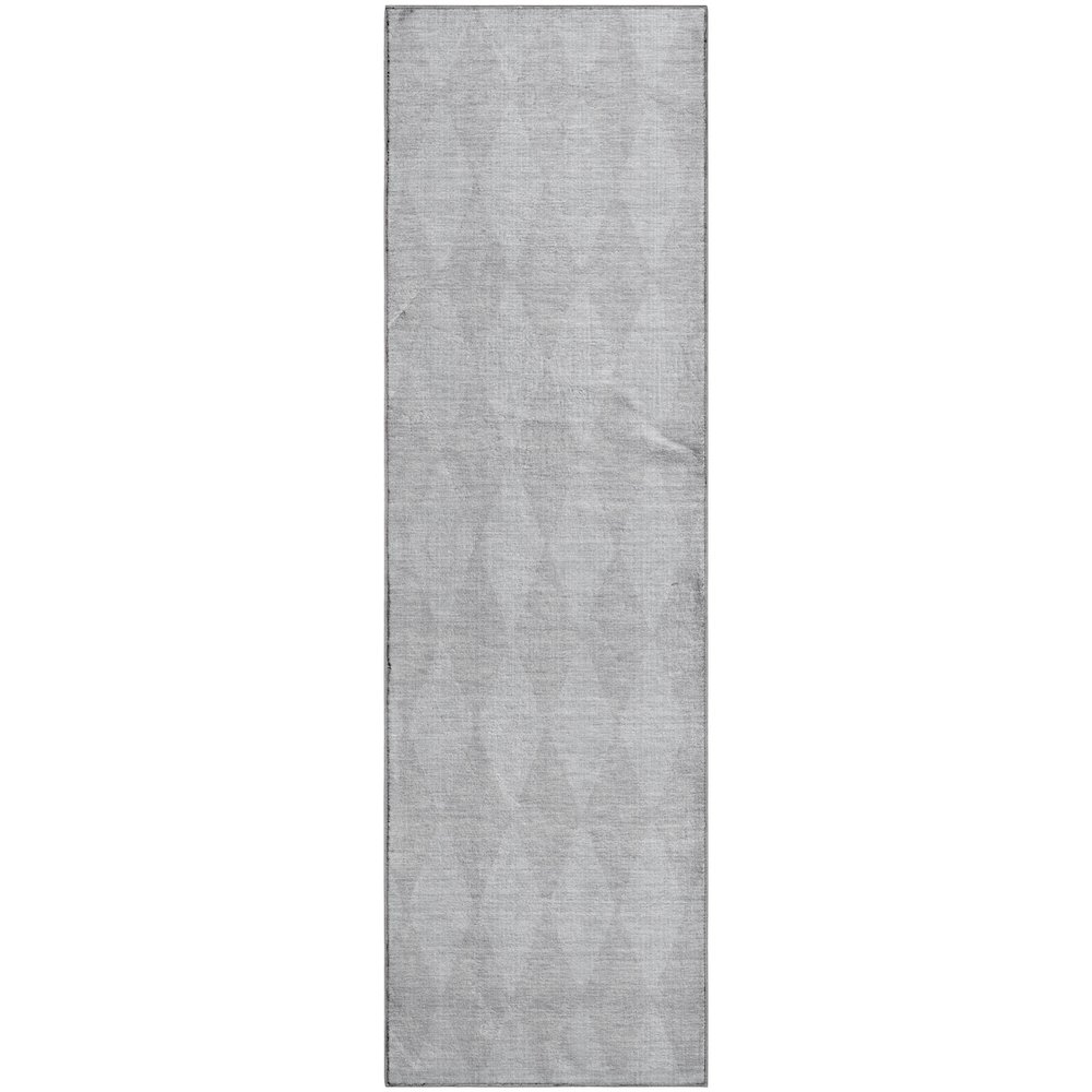 Premium Machine Washable Mayfield  Pewter 2'3" x 7'6" Runner Rug. Picture 1