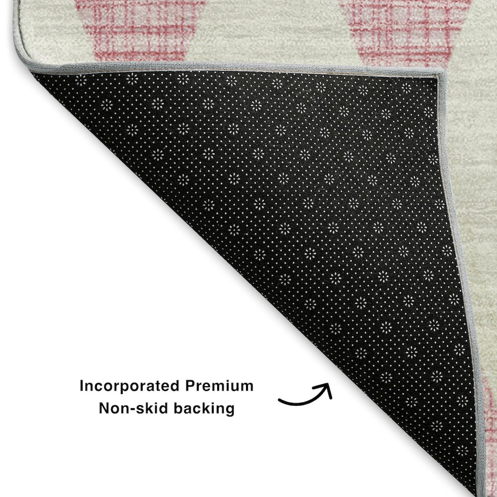 Premium Machine Washable Mayfield  Pink 1'8" x 2'6" Rug. Picture 2