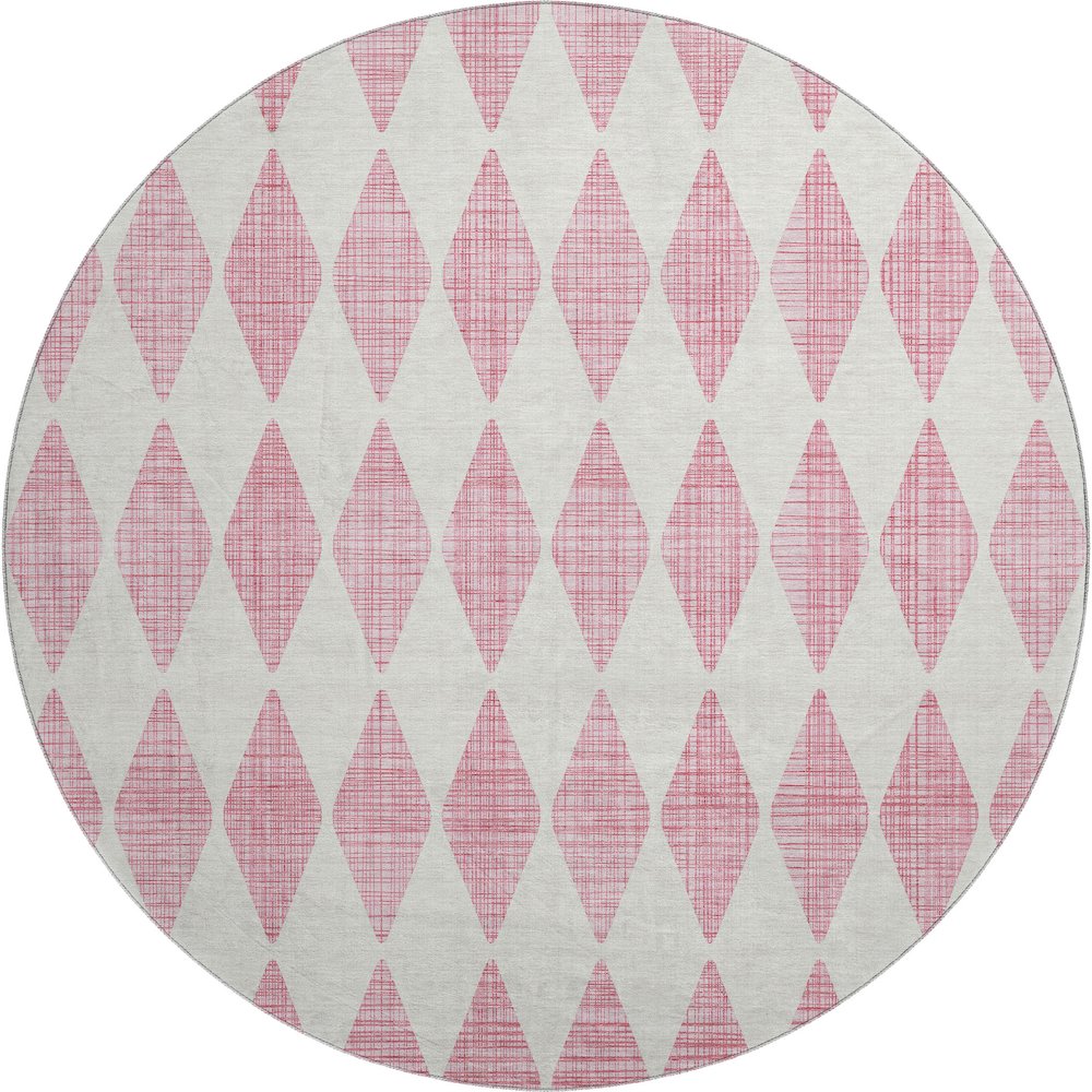 Premium Machine Washable Mayfield  Pink 8' x 8' Round Rug. Picture 1