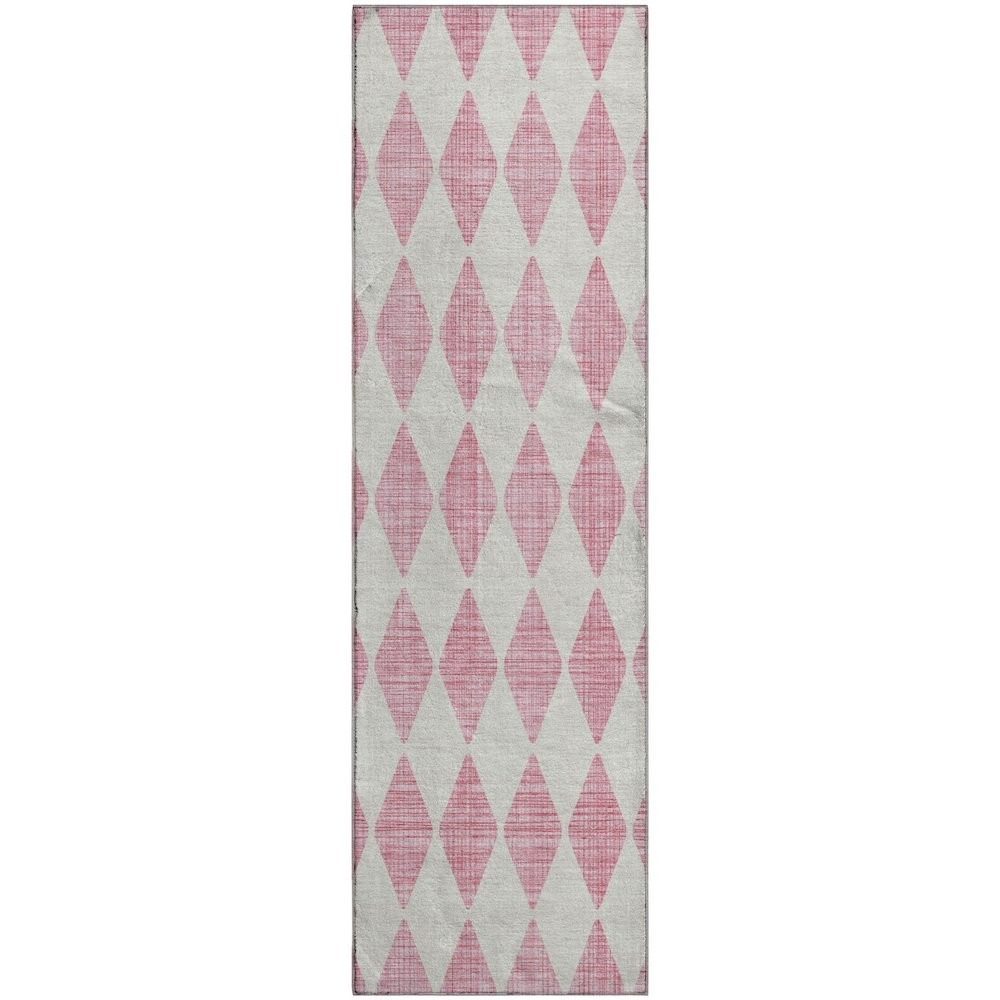 Premium Machine Washable Mayfield  Pink 2'3" x 7'6" Runner Rug. Picture 1