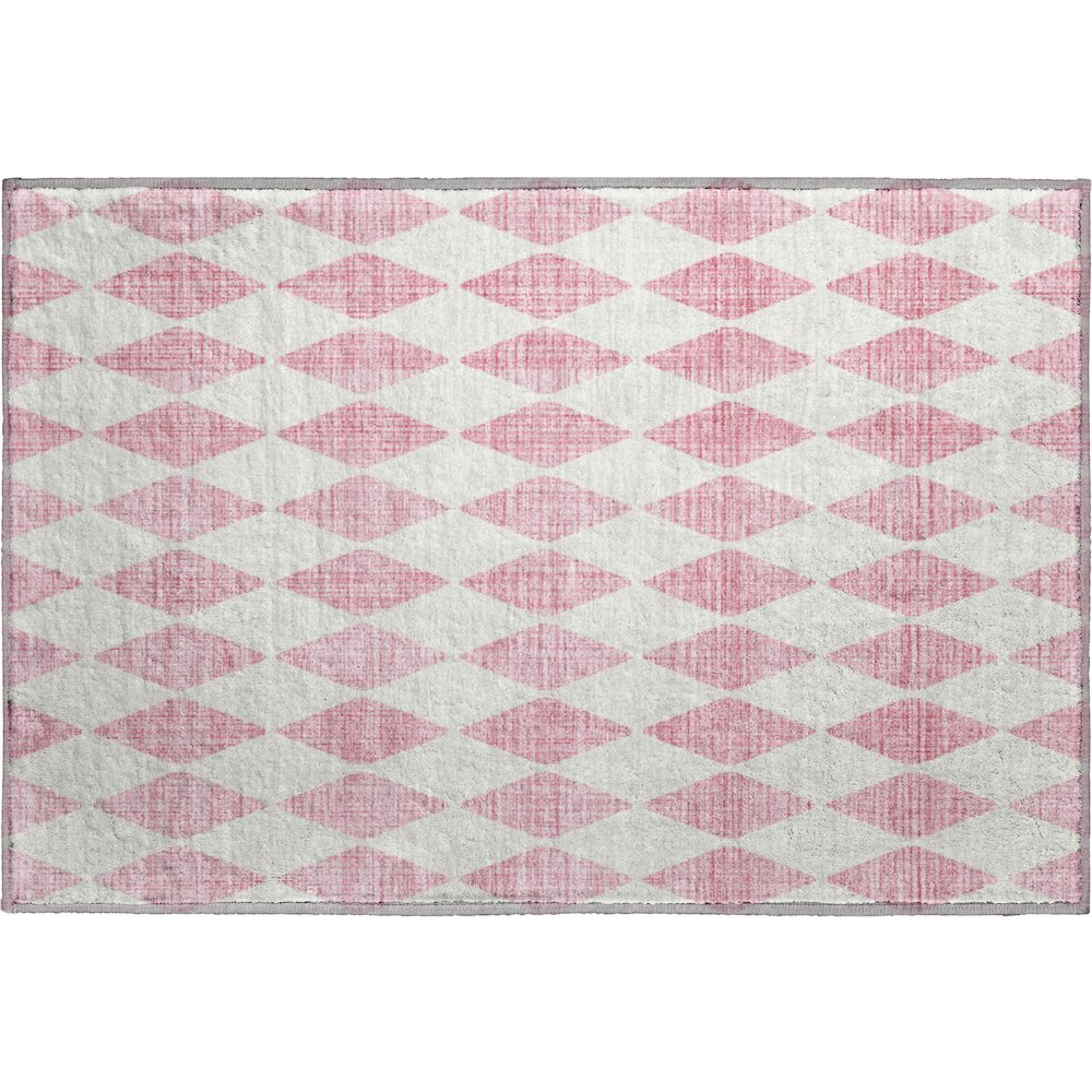 Premium Machine Washable Mayfield  Pink 1'8" x 2'6" Rug. Picture 1