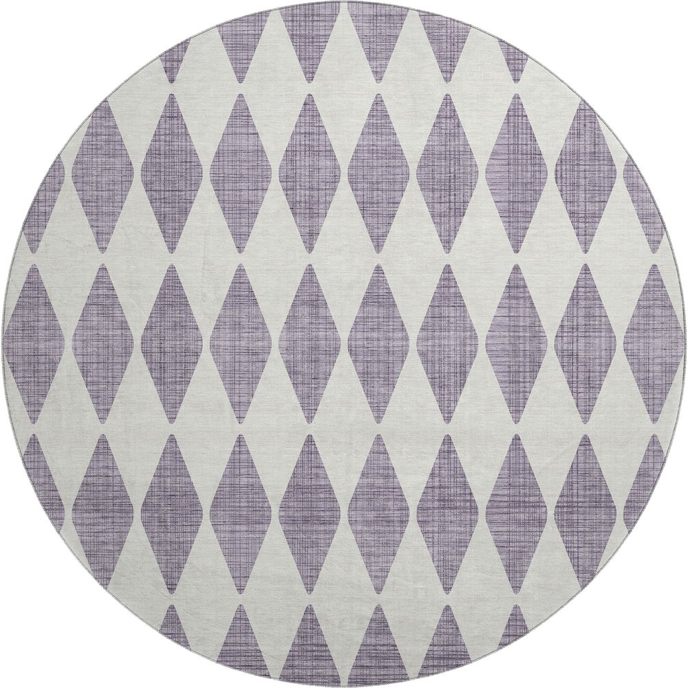 Premium Machine Washable Mayfield  Purple 8' x 8' Round Rug. Picture 1