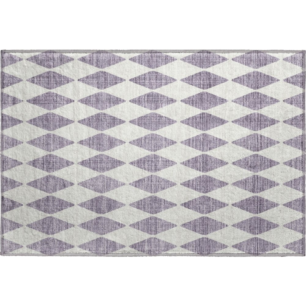 Premium Machine Washable Mayfield  Purple 1'8" x 2'6" Rug. Picture 1