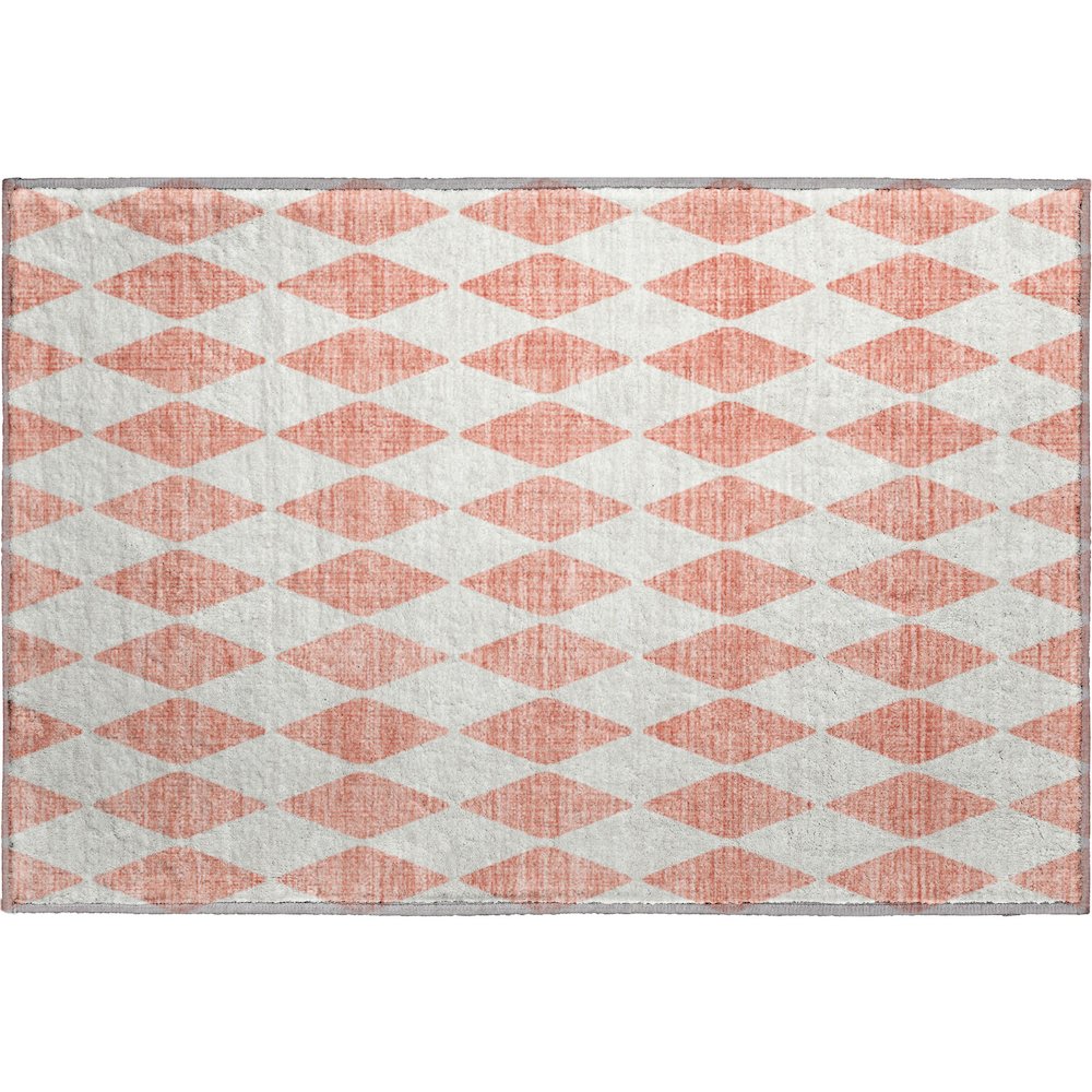 Premium Machine Washable Mayfield  Salmon 1'8" x 2'6" Rug. Picture 1