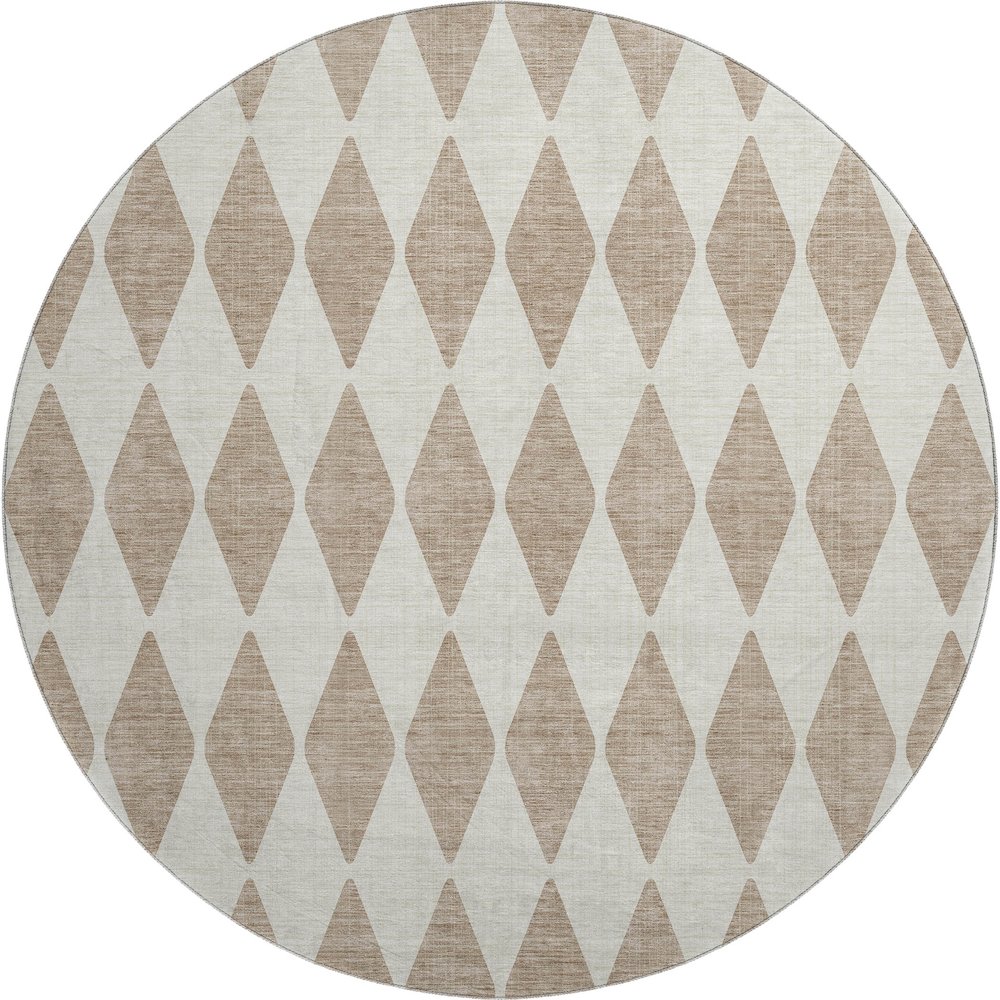 Premium Machine Washable Mayfield  Taupe 8' x 8' Round Rug. Picture 1