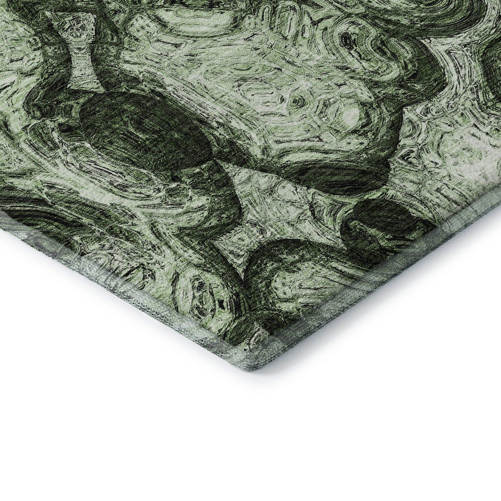 Premium Machine Washable Mayfield  Green 1'8" x 2'6" Rug. Picture 3