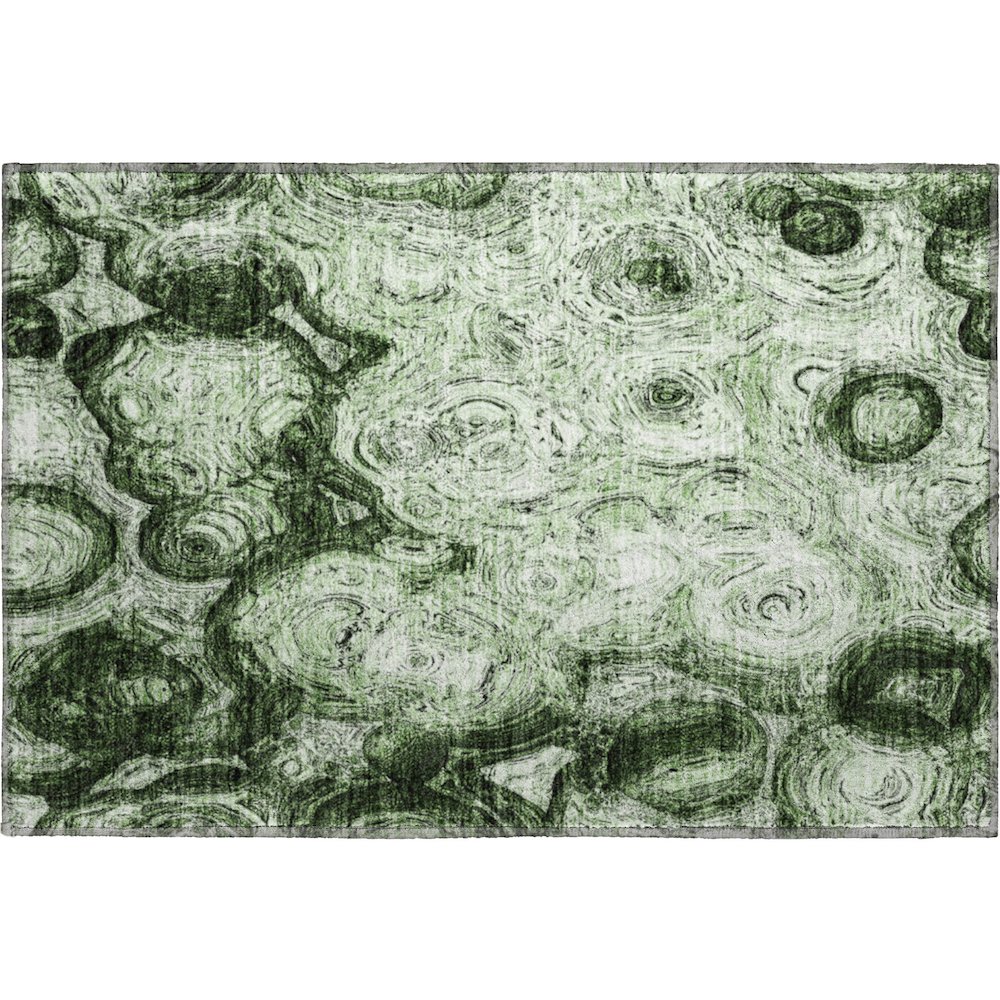 Premium Machine Washable Mayfield  Green 1'8" x 2'6" Rug. Picture 1