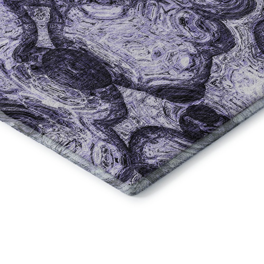 Premium Machine Washable Mayfield  Purple 1'8" x 2'6" Rug. Picture 3