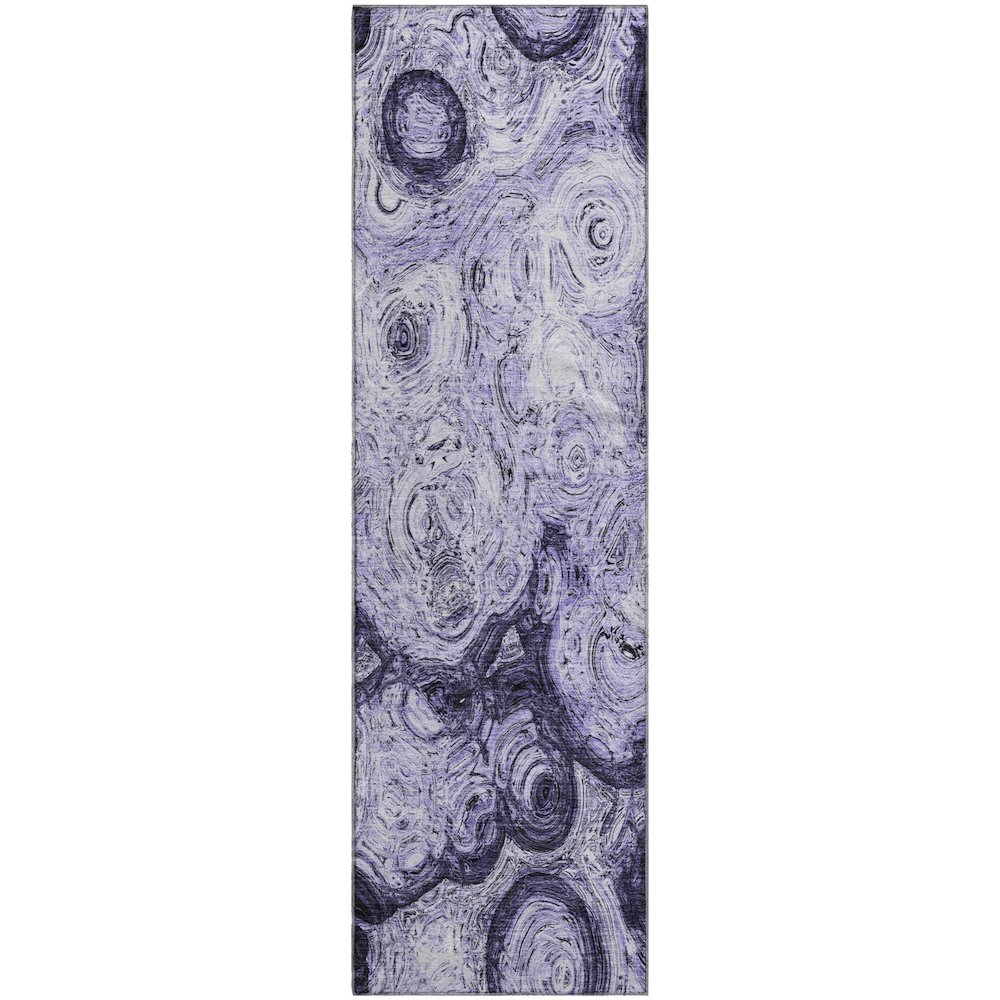 Premium Machine Washable Mayfield  Purple 2'3" x 7'6" Runner Rug. Picture 1