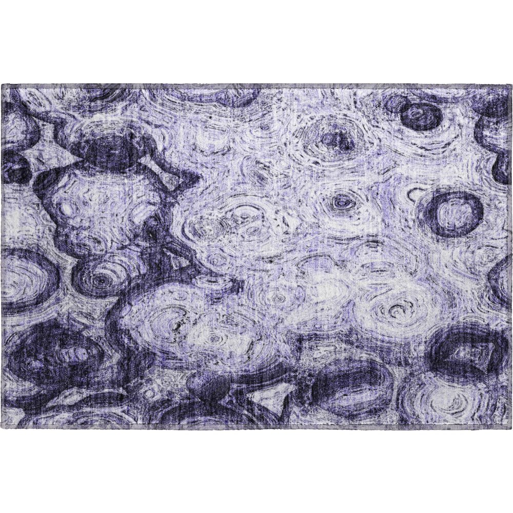 Premium Machine Washable Mayfield  Purple 1'8" x 2'6" Rug. Picture 1