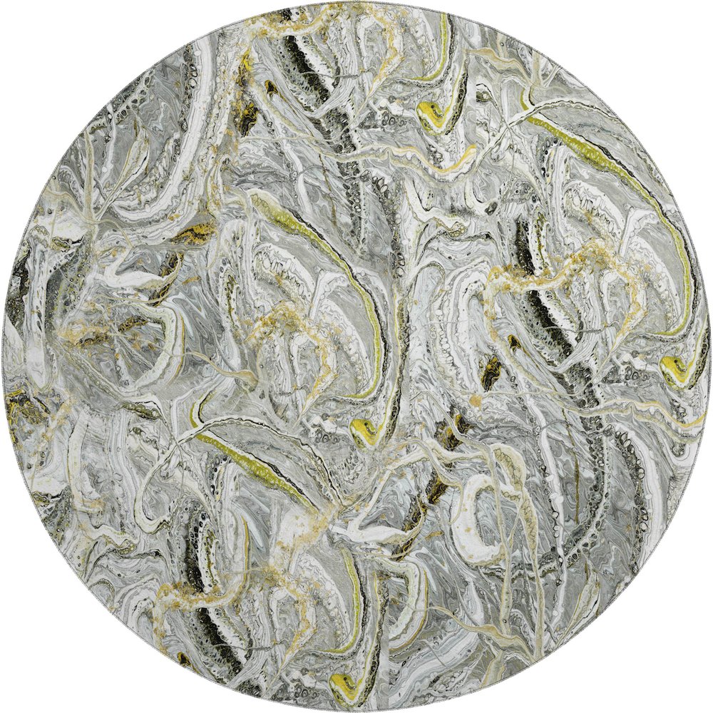 Premium Machine Washable Mayfield  Cyclone 8' x 8' Round Rug. Picture 1