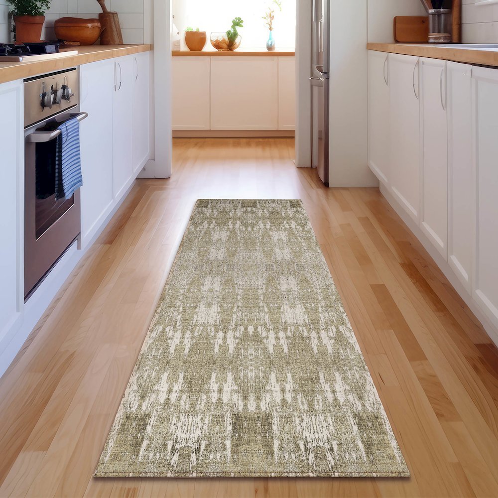 Premium Machine Washable Mayfield  Beige 2'3" x 7'6" Runner Rug. Picture 5