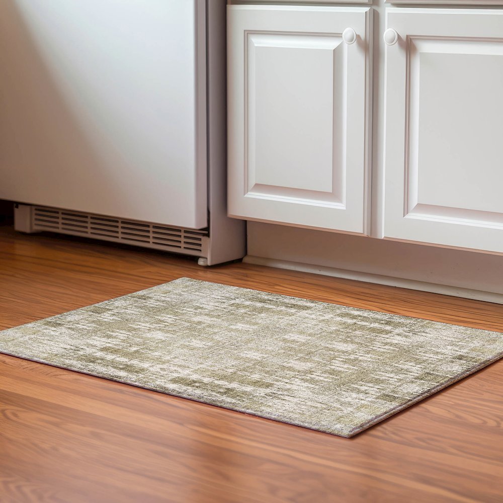 Premium Machine Washable Mayfield  Beige 1'8" x 2'6" Rug. Picture 5