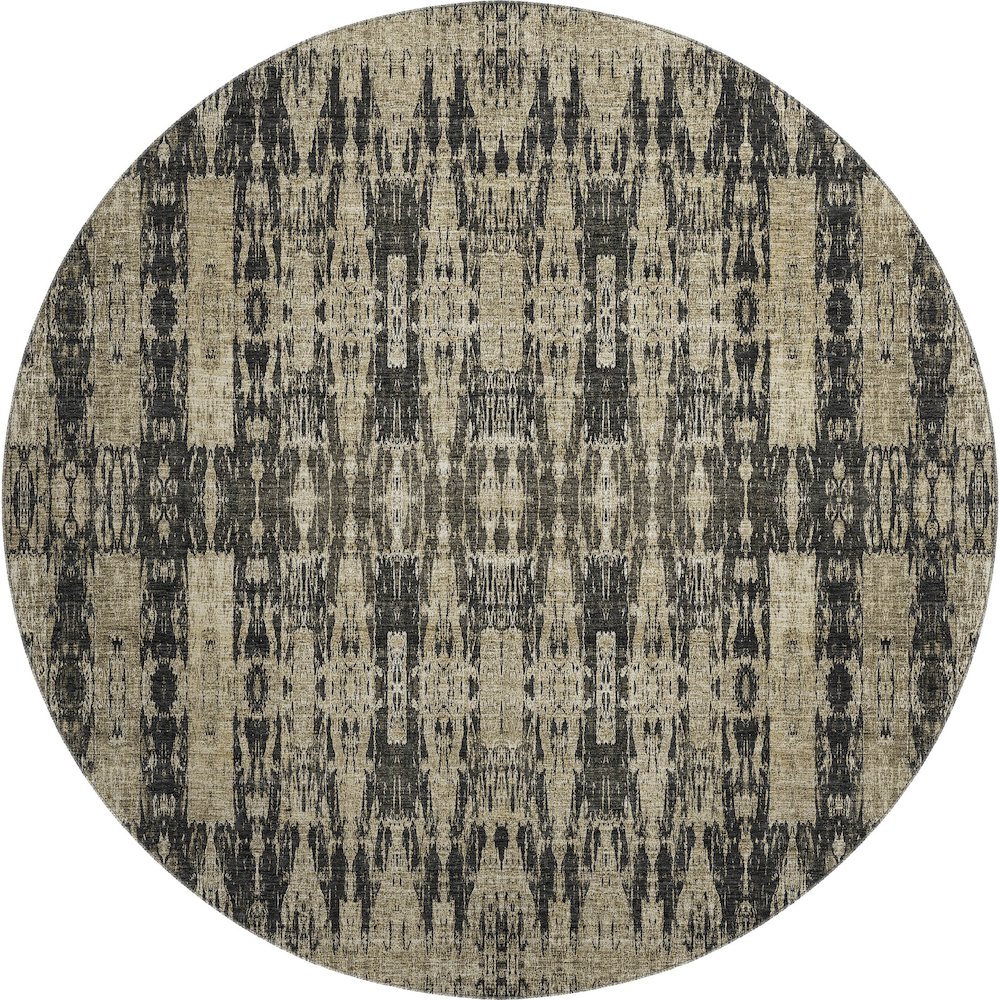 Premium Machine Washable Mayfield  Black 8' x 8' Round Rug. Picture 1