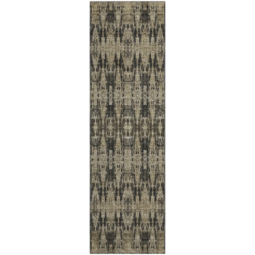 Premium Machine Washable Mayfield  Black 2'3" x 7'6" Runner Rug. Picture 1