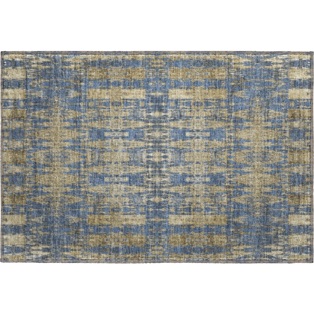 Premium Machine Washable Mayfield  Blue 1'8" x 2'6" Rug. Picture 1