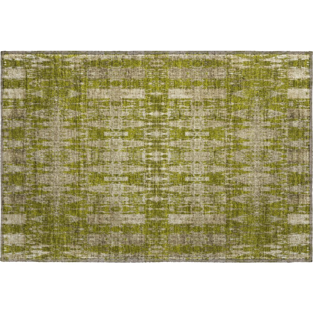 Premium Machine Washable Mayfield  Olive 1'8" x 2'6" Rug. Picture 1