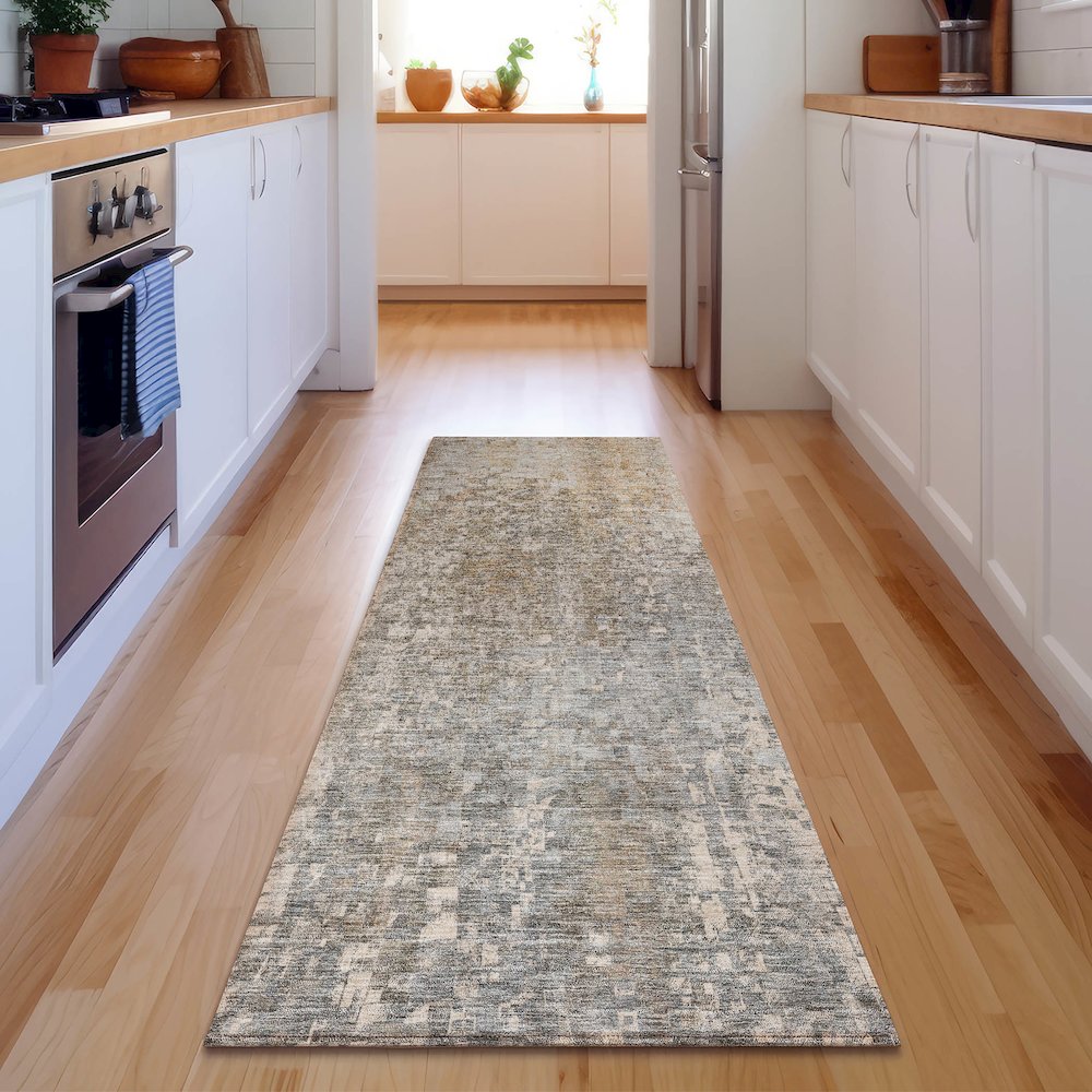 Premium Machine Washable Mayfield  Beige 2'3" x 7'6" Runner Rug. Picture 5