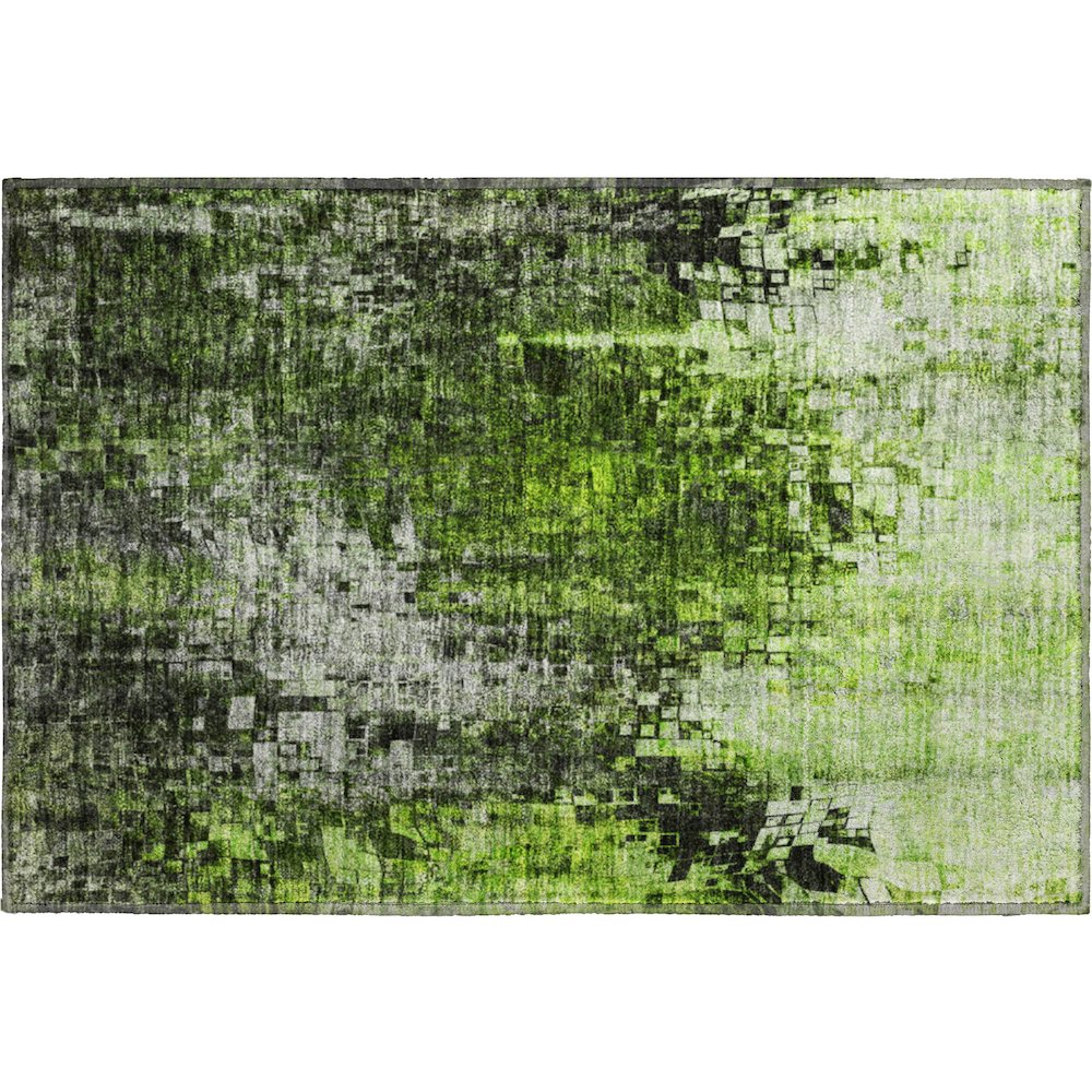 Premium Machine Washable Mayfield  Green 1'8" x 2'6" Rug. Picture 1