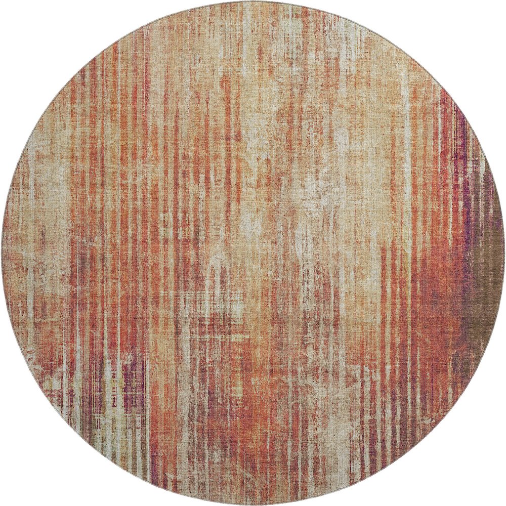 Premium Machine Washable Mayfield  Paprika 8' x 8' Round Rug. Picture 1