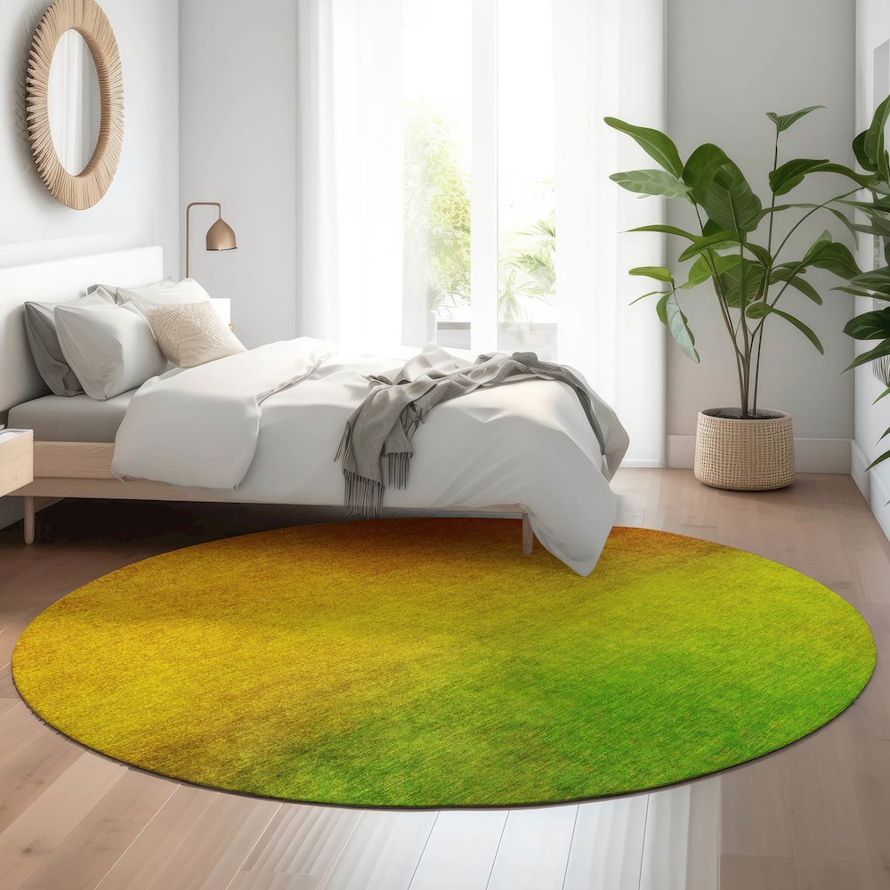 Premium Machine Washable Mayfield  Terracotta 8' x 8' Round Rug. Picture 5