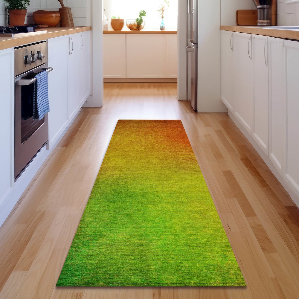 Premium Machine Washable Mayfield  Terracotta 2'3" x 7'6" Runner Rug. Picture 5