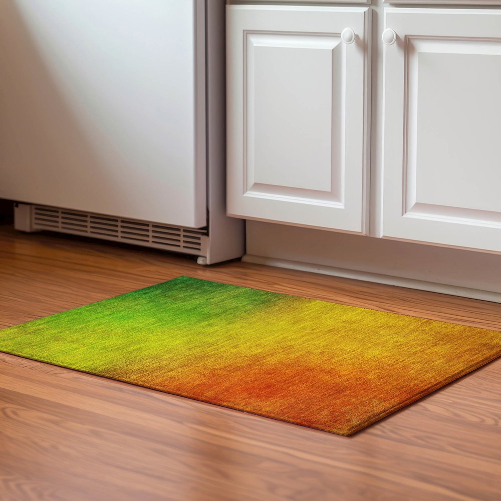 Premium Machine Washable Mayfield  Terracotta 1'8" x 2'6" Rug. Picture 5
