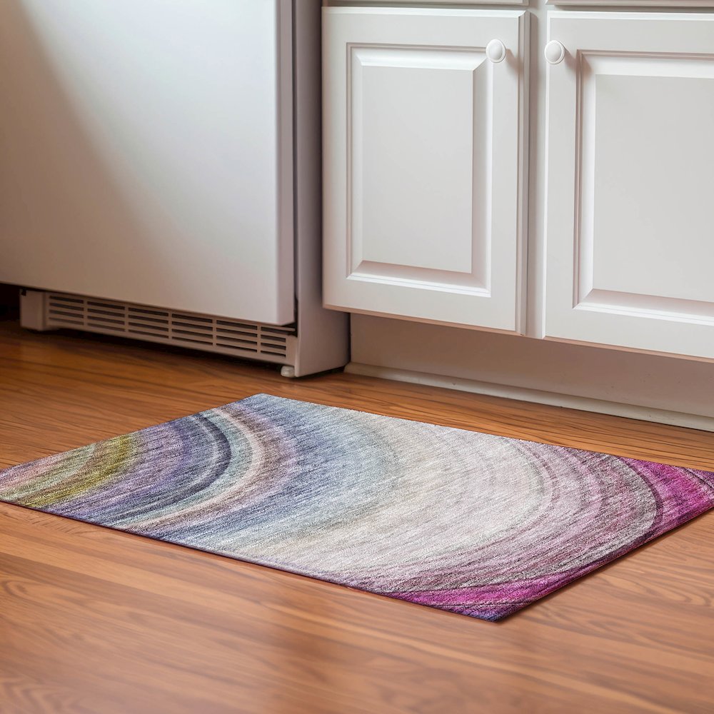 Premium Machine Washable Mayfield  Beige 1'8" x 2'6" Rug. Picture 5