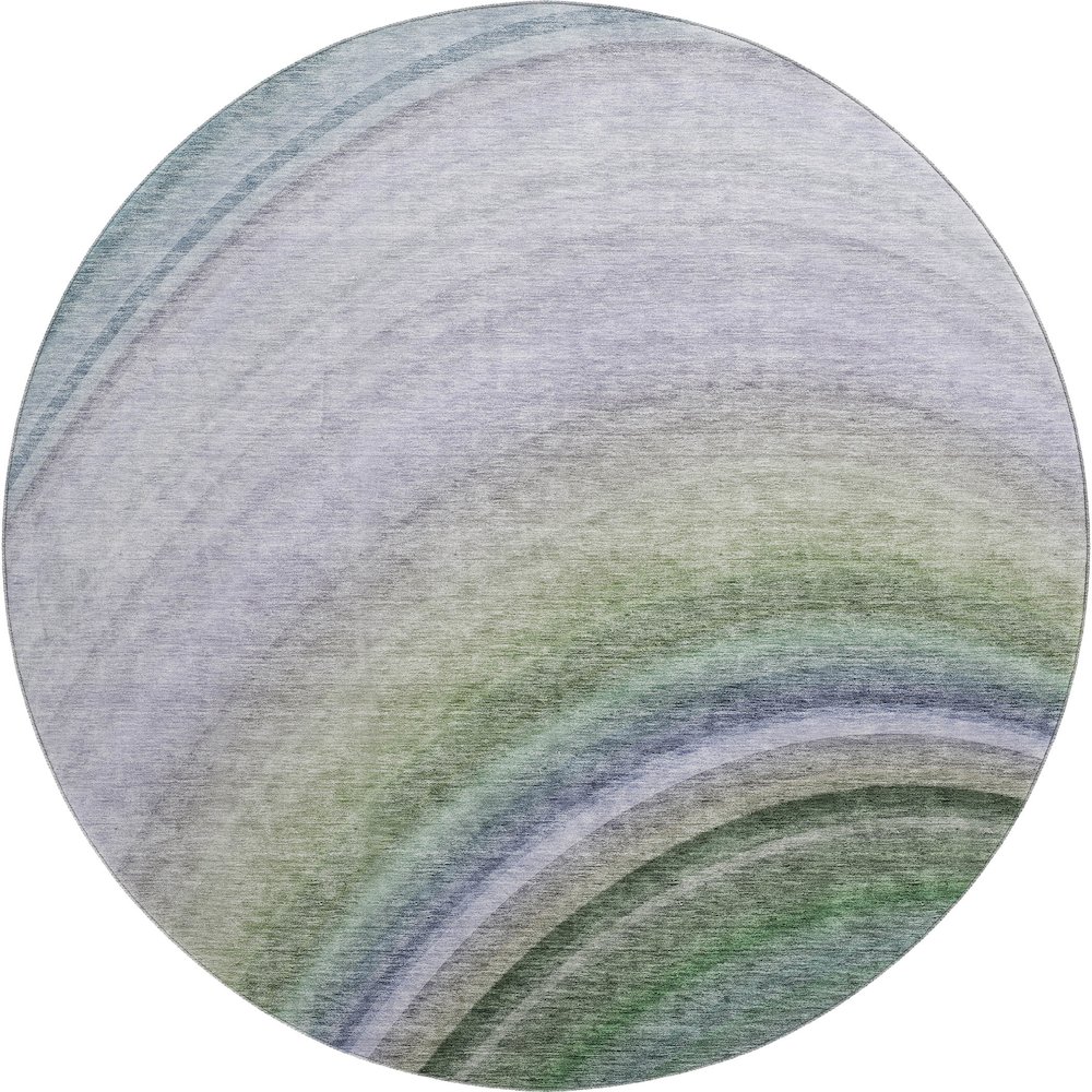 Premium Machine Washable Mayfield  Teal 8' x 8' Round Rug. Picture 1