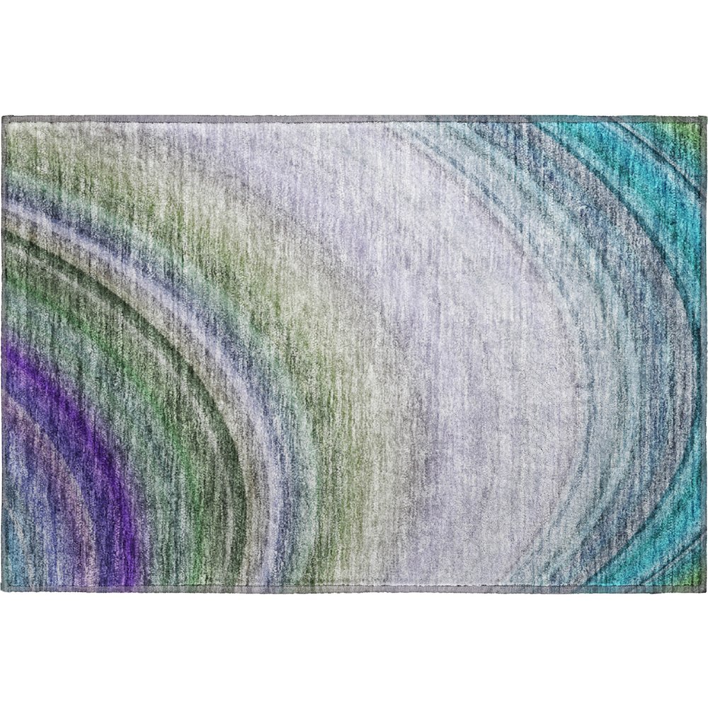 Premium Machine Washable Mayfield  Teal 1'8" x 2'6" Rug. Picture 1