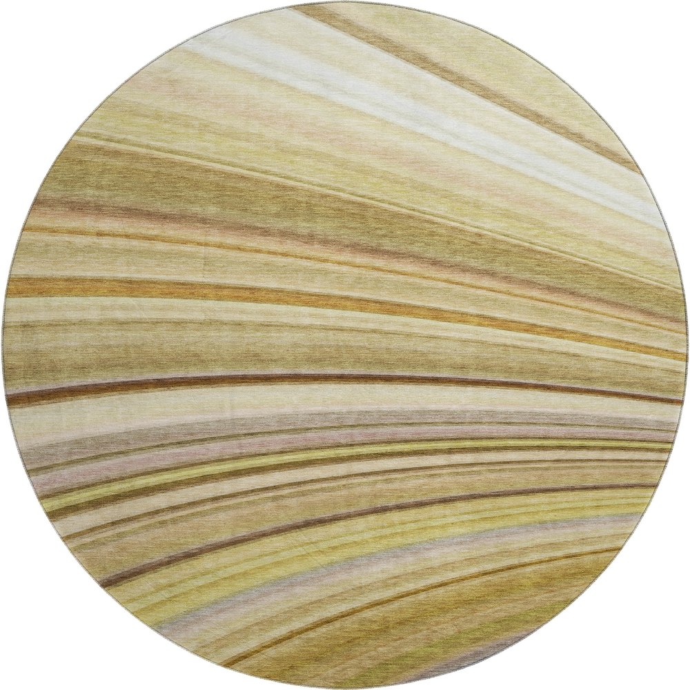 Premium Machine Washable Mayfield  Beige 8' x 8' Round Rug. Picture 1
