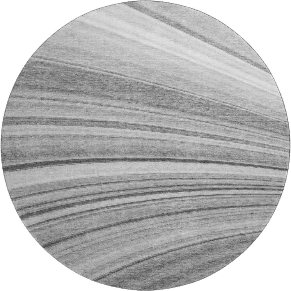 Premium Machine Washable Mayfield  Gray 8' x 8' Round Rug. Picture 1