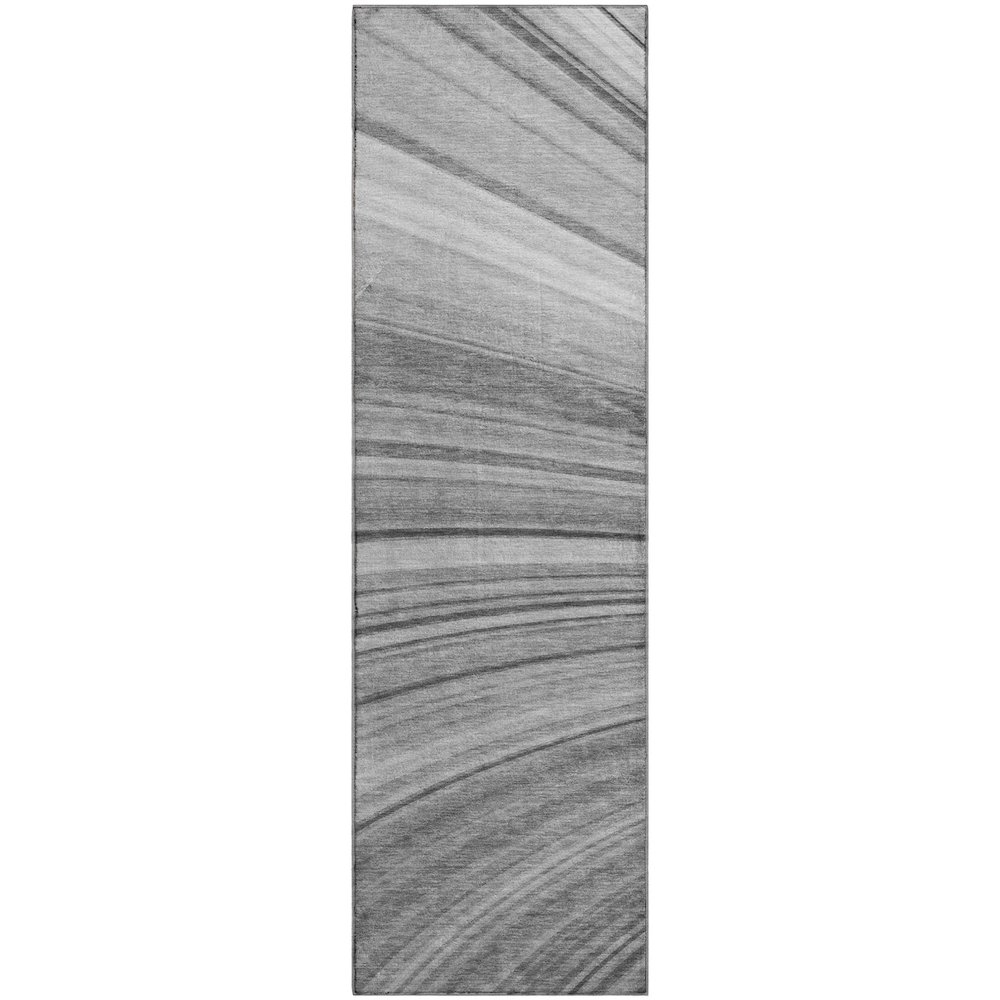 Premium Machine Washable Mayfield  Gray 2'3" x 7'6" Runner Rug. Picture 1