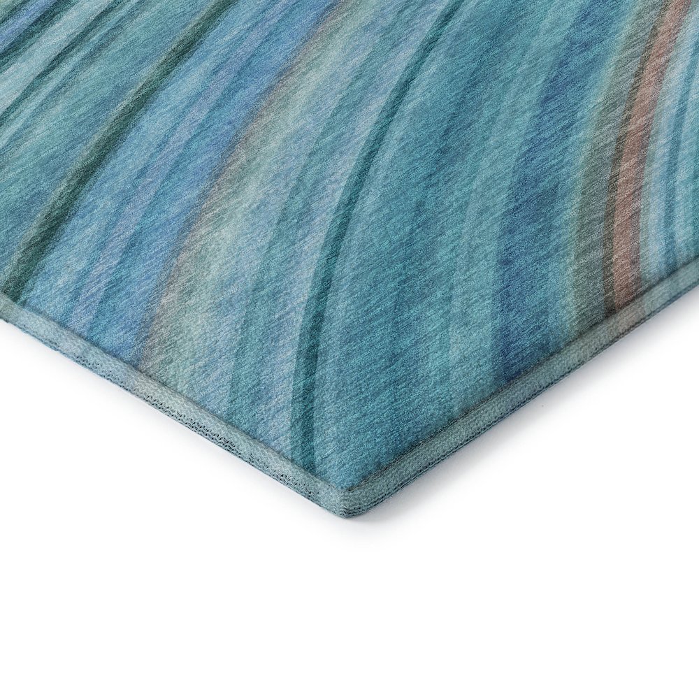 Premium Machine Washable Mayfield  Teal 1'8" x 2'6" Rug. Picture 3