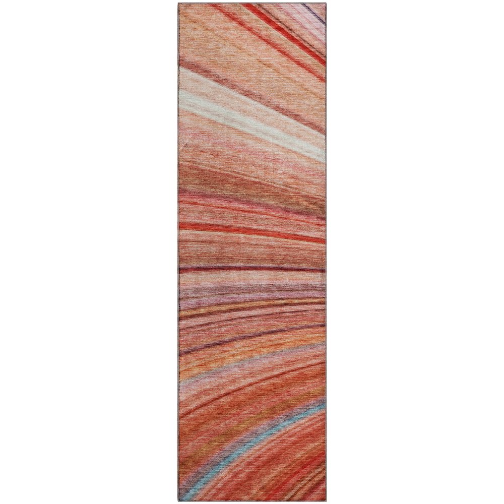 Premium Machine Washable Mayfield  Terracotta 2'3" x 7'6" Runner Rug. Picture 1