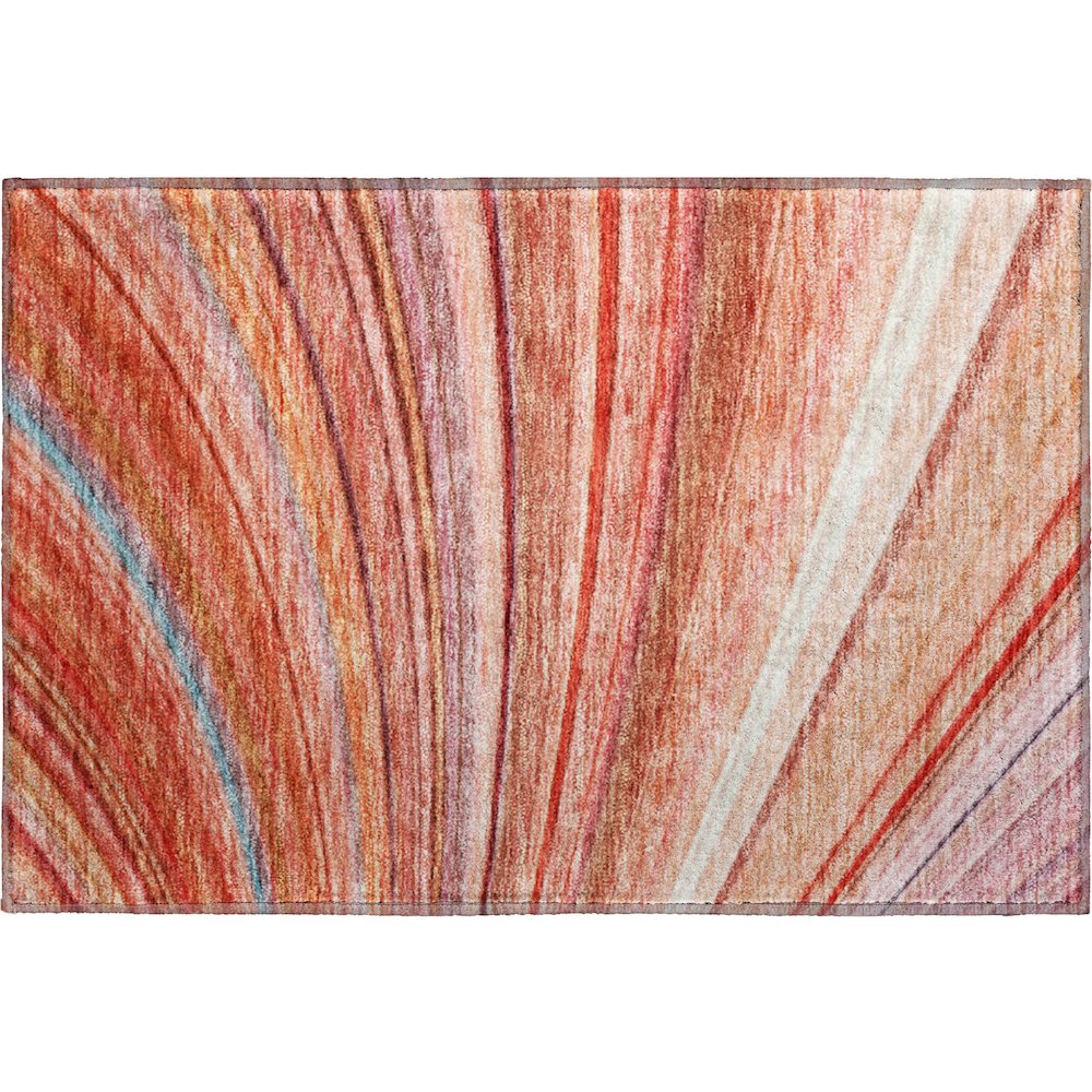 Premium Machine Washable Mayfield  Terracotta 1'8" x 2'6" Rug. Picture 1