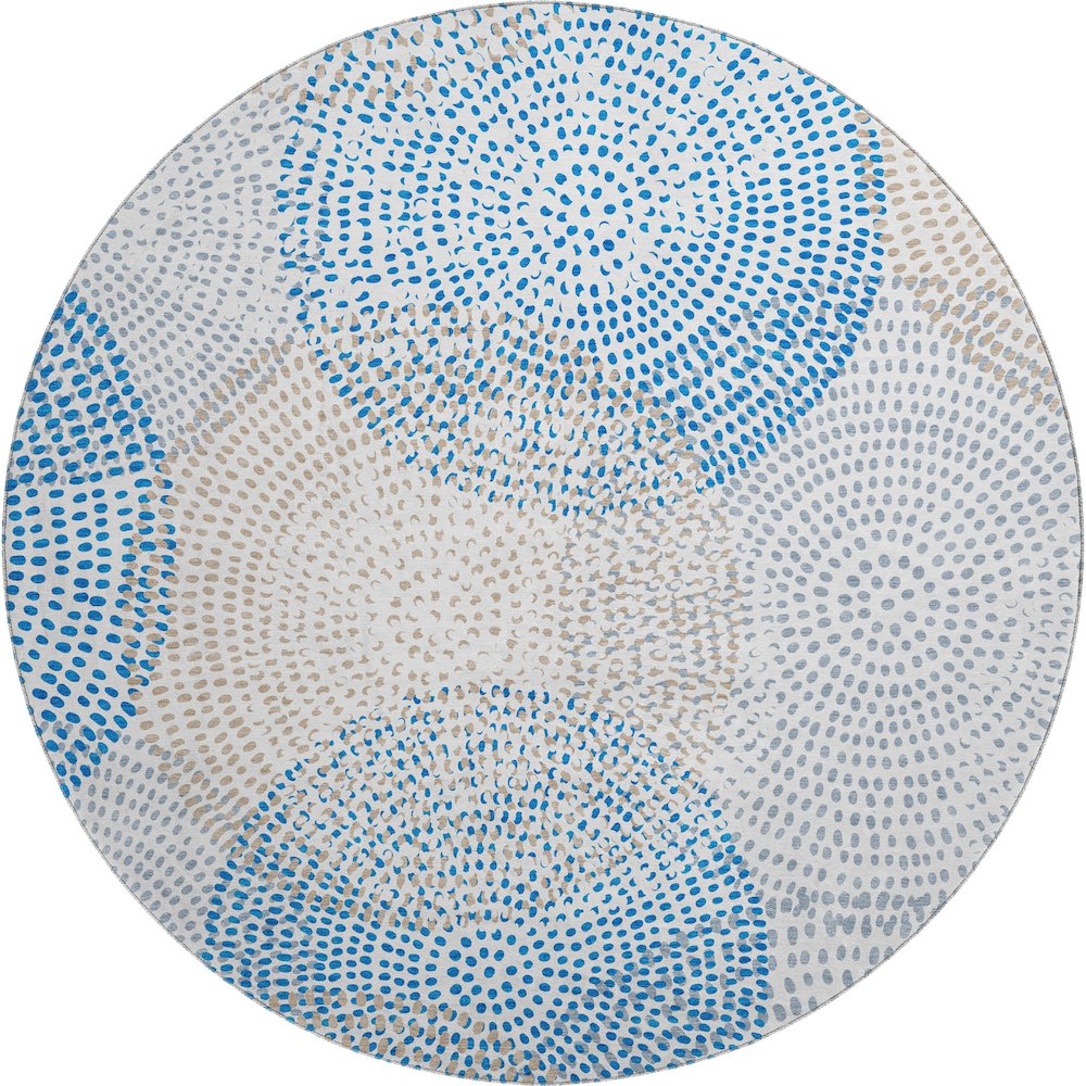 Premium Machine Washable Mayfield  Ivory 8' x 8' Round Rug. Picture 1