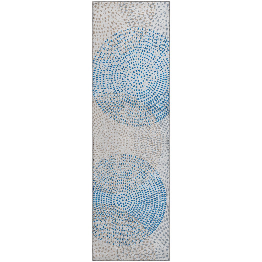 Premium Machine Washable Mayfield  Ivory 2'3" x 7'6" Runner Rug. Picture 1