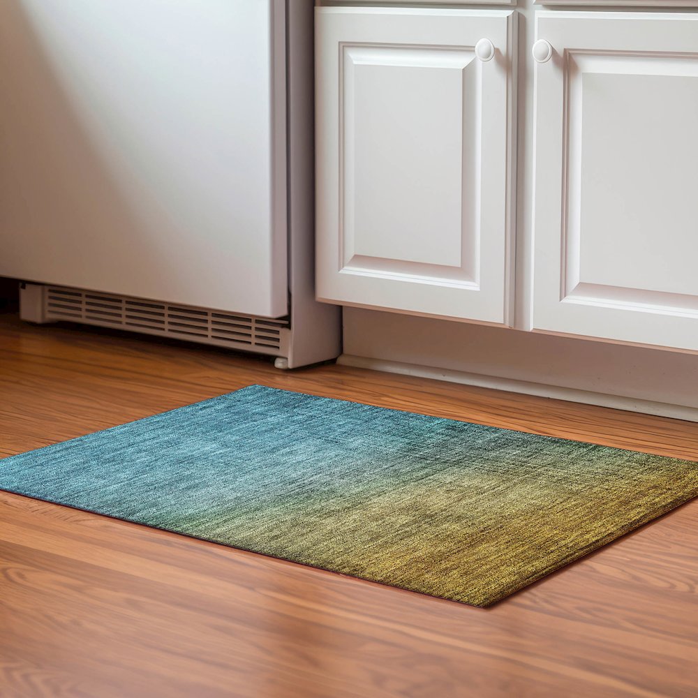 Premium Machine Washable Mayfield  Brown 1'8" x 2'6" Rug. Picture 5