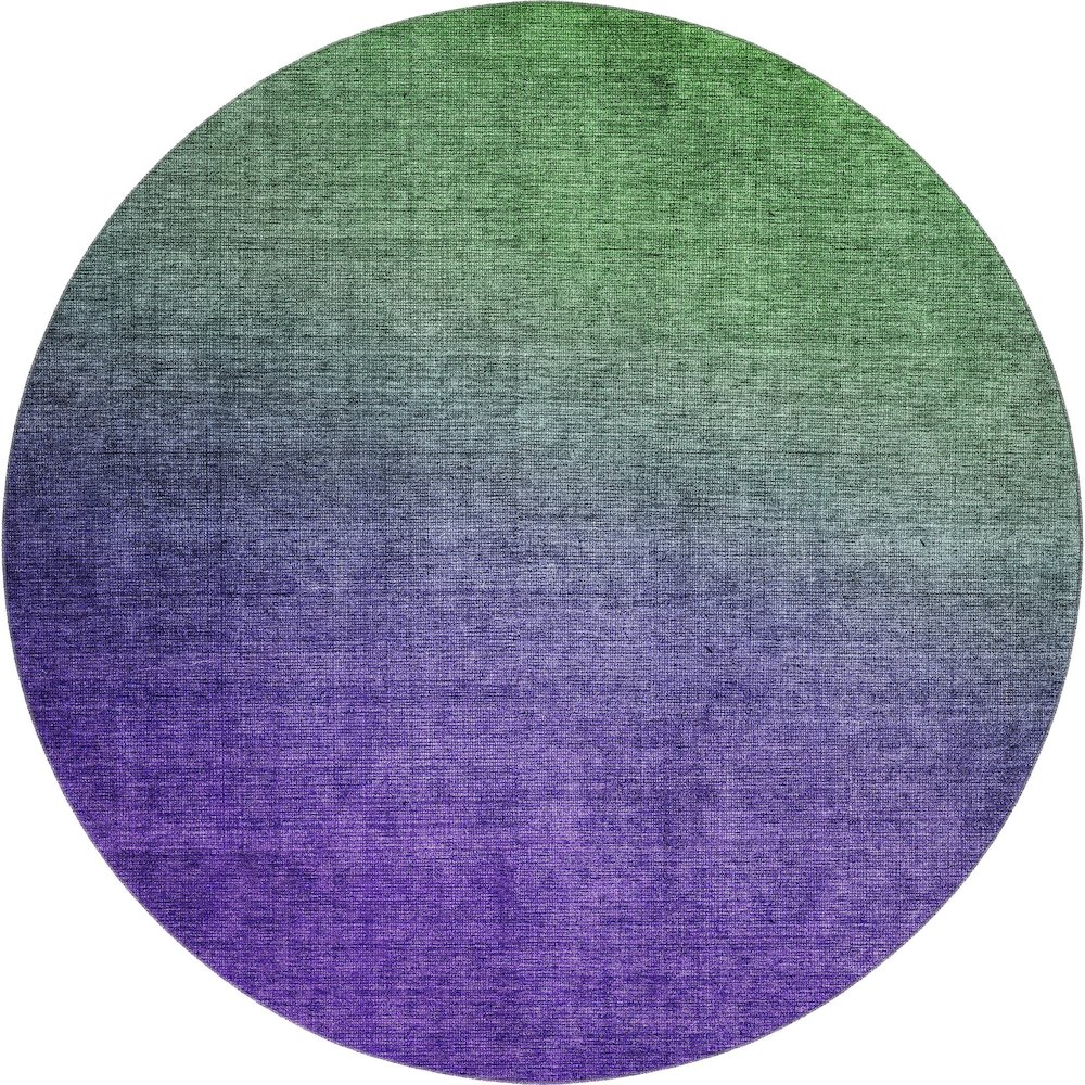 Premium Machine Washable Mayfield  Green 8' x 8' Round Rug. Picture 1