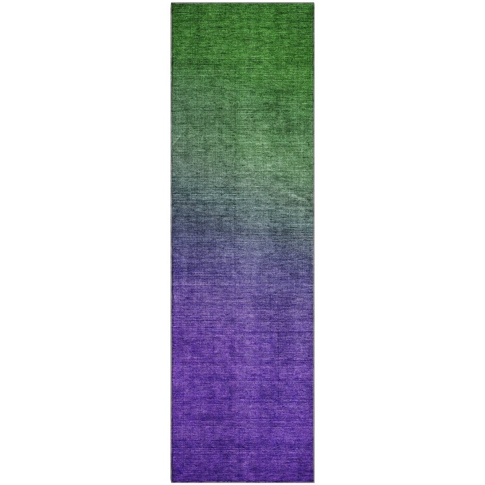 Premium Machine Washable Mayfield  Green 2'3" x 7'6" Runner Rug. Picture 1