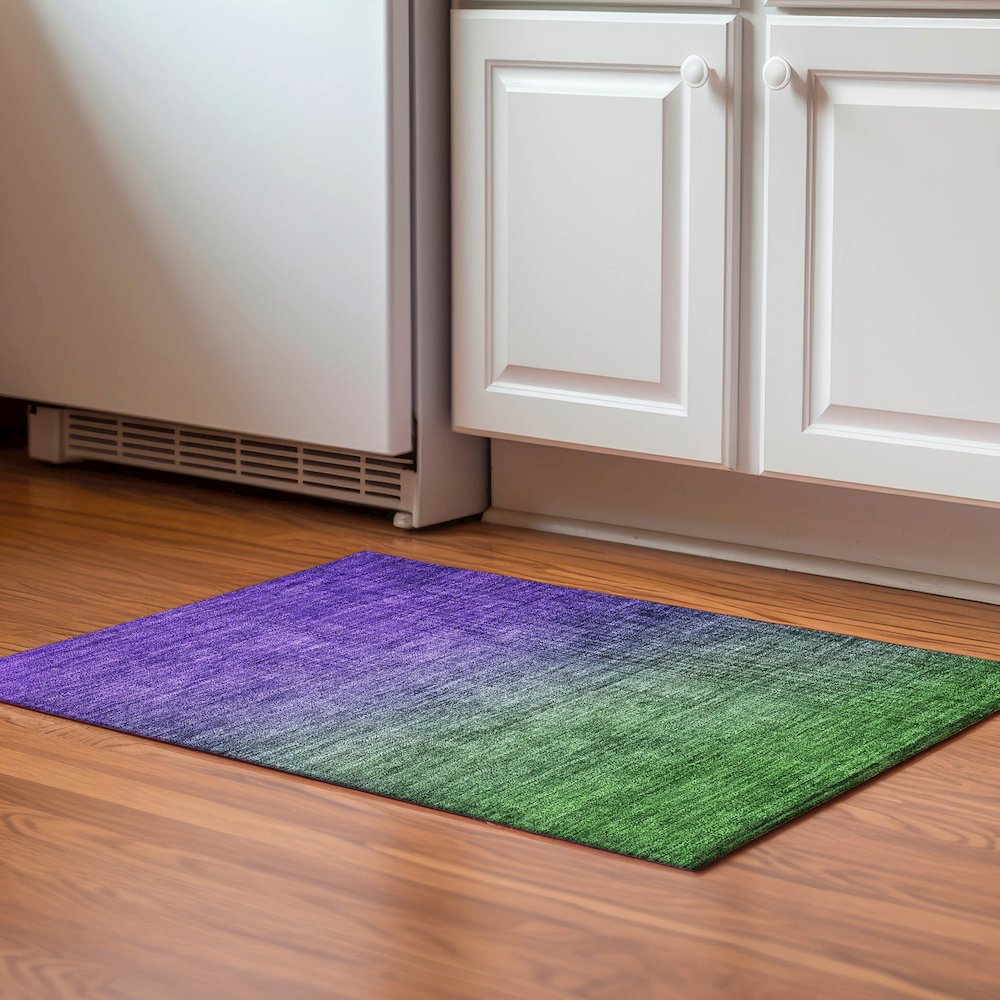 Premium Machine Washable Mayfield  Green 1'8" x 2'6" Rug. Picture 5