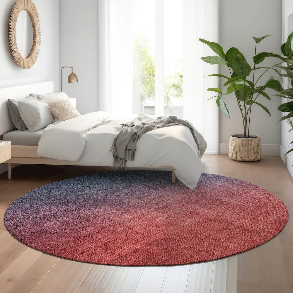 Premium Machine Washable Mayfield  Navy 8' x 8' Round Rug. Picture 5