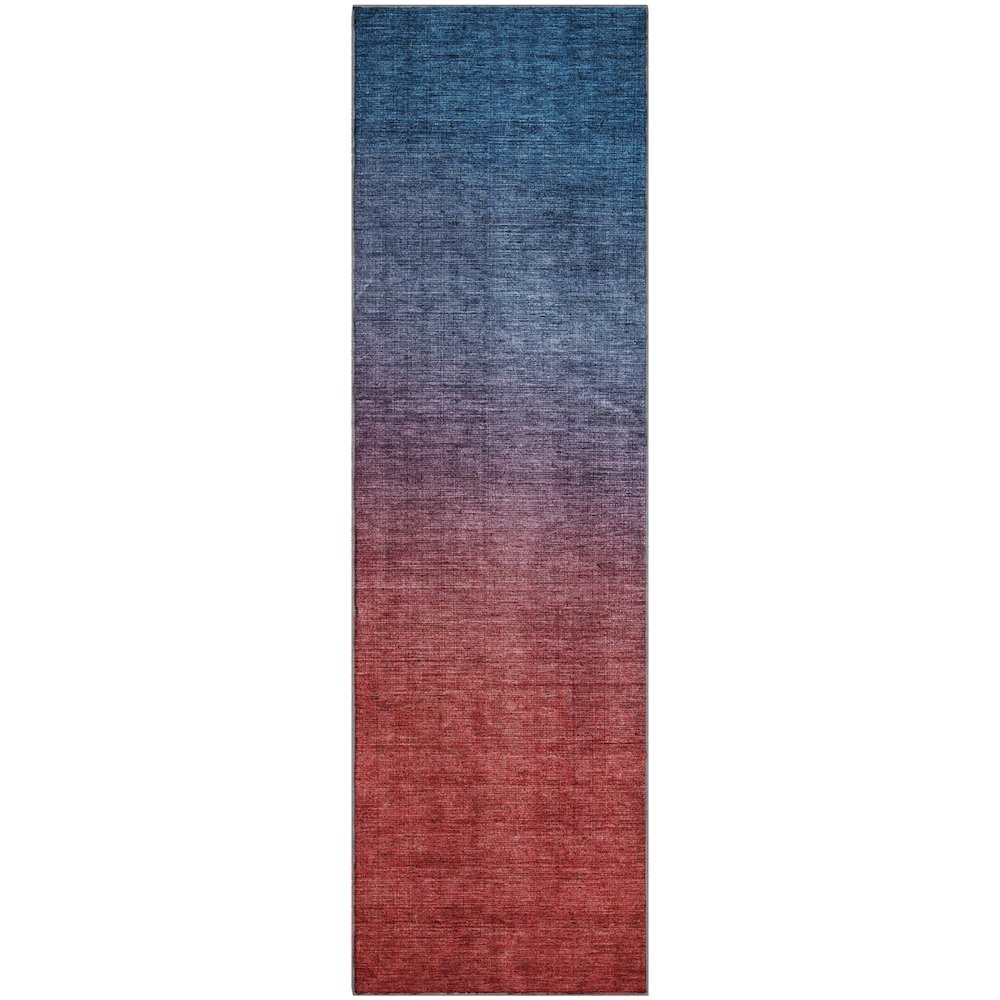 Premium Machine Washable Mayfield  Navy 2'3" x 7'6" Runner Rug. Picture 1